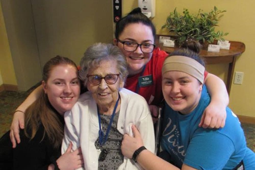 Resident and employees at Age Well Centre for Life Enrichment