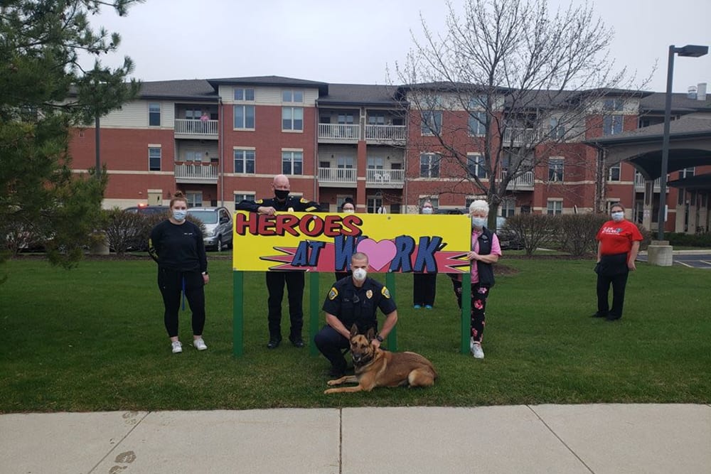 Heroes outside of Age Well Centre for Life Enrichment